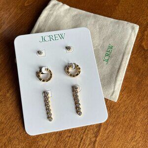 J. Crew cubic zirconia earrings set NWT